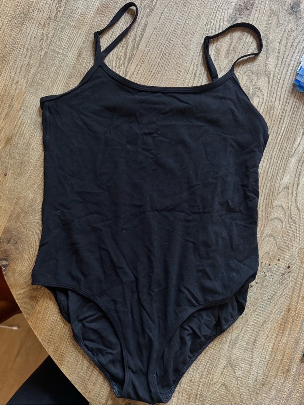 TNA Black Spaghetti-Strap Chemise Bodysuit
